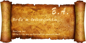 Brém Antonietta névjegykártya